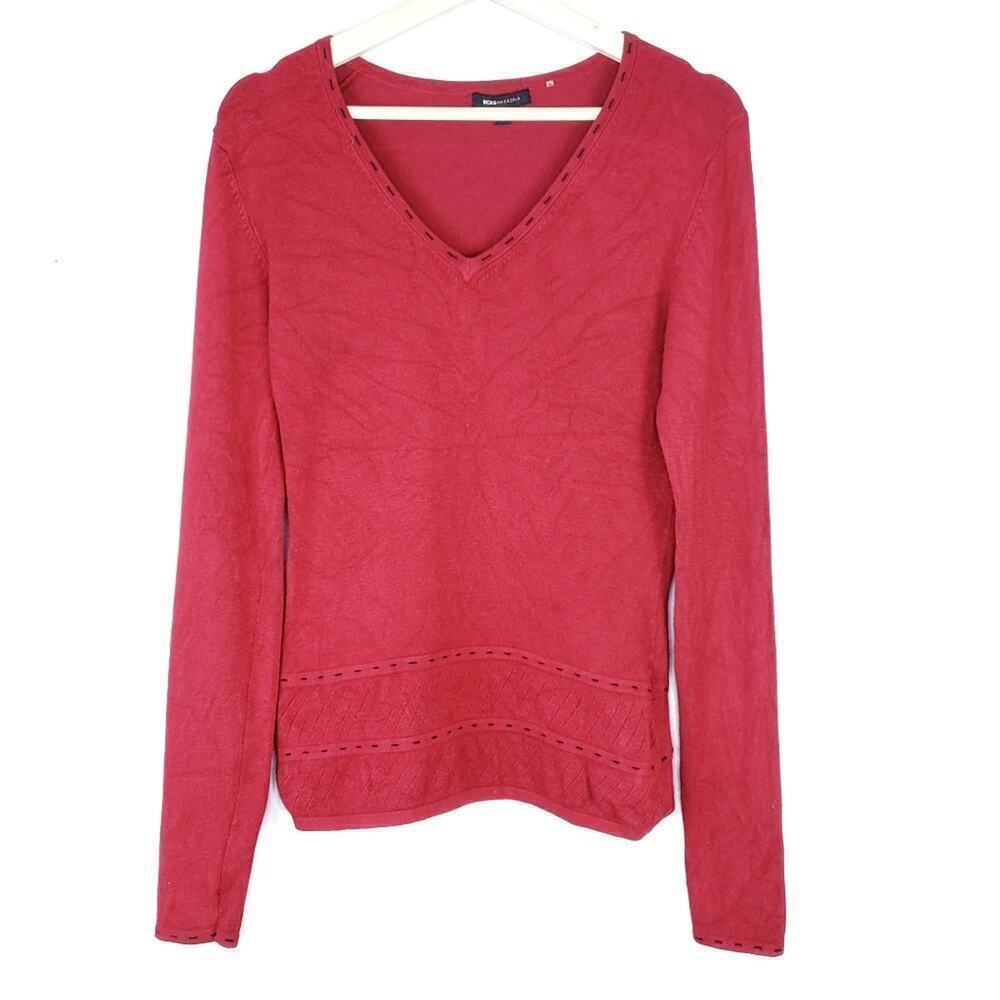 BCBGMaxAzria Pullover Sweater Knit Stretctchy Soft V Neck Size M